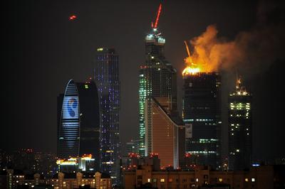 Пожар в России - загорелся центр Москва-сити - 24 Канал