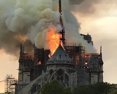 В Париже сгорел собор Нотр-Дам. Фотографии :: Новости :: ТВ Центр