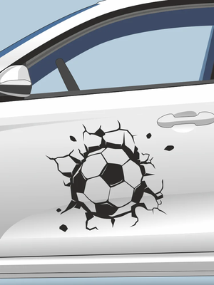 Наклейка на авто \"Мяч пробил стену\" футбол, фк спартак, наклейки без фона,  большие наклейки, прикольные наклейки | AliExpress