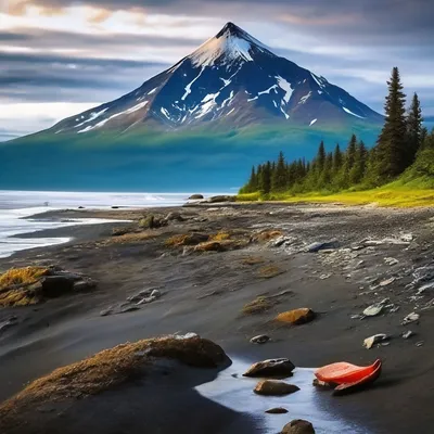 Горы и озеро Аляски стоковое фото. изображение насчитывающей природа -  20206752
