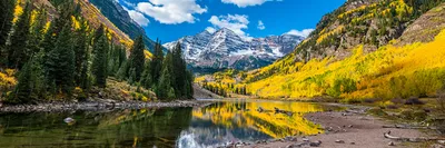 Фотографии США Colorado гора Осень Природа лес Пейзаж Облака
