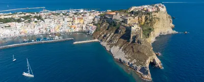 Beautiful colorful street on Procida island in Italy Stock Photo - Alamy