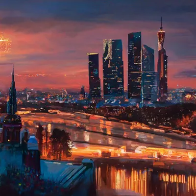 Москва 2023 профессиональное фото, 4k…» — создано в Шедевруме