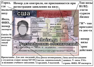 Виза США расшифровка обозначения - номер, отметки, срок, что значит в  Ижевске