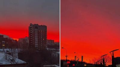 Рассвет в Москве над домами и красивый восход солнца города отраженный в  окнах высотных зданий и небоскребов на морозной зиме Стоковое Изображение -  изображение насчитывающей облака, город: 137019873
