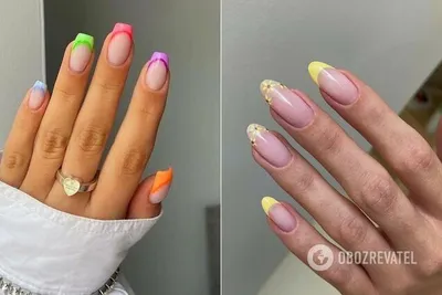 Яркий френч | Дизайнерские ногти, Ногти, Разноцветные ногти