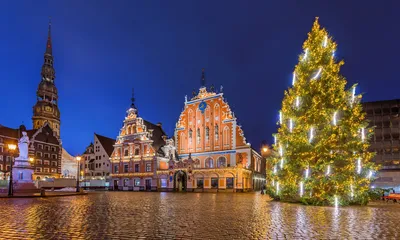 Riga at Christmas time stock photo. Image of architecture - 12388660