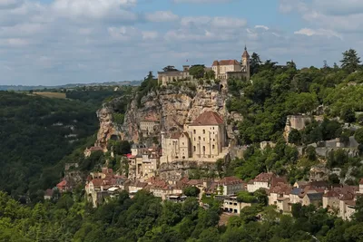 Exotic view of Rocamadour, France. One of the best tourist places in  France. Great architecture and vintage memories Stock Photo - Alamy