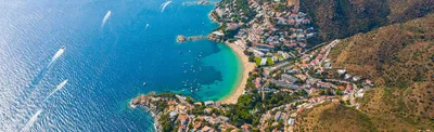 Mediterranean Bay of Roses, blue water, Roses, Costa Brava, Catalonia,  Spain - SuperStock