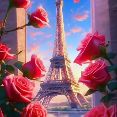 Крыша и розы Эйфелевой башни Стоковое Фото - изображение насчитывающей  крыша, вал: 203736286