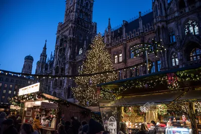 Рождественская елка на Marienplatz в Мюнхене Редакционное Фото -  изображение насчитывающей время, мюнхен: 64042551