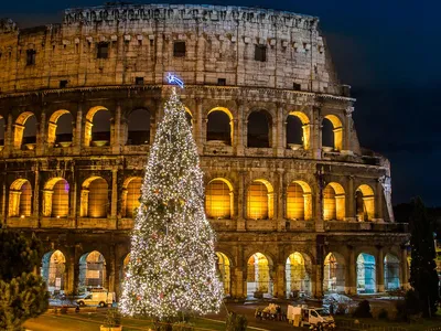Колизей В Риме На Рождество На Закате Италия — стоковые фотографии и другие  картинки Рождество - Рождество, Рим - Италия, Италия - iStock