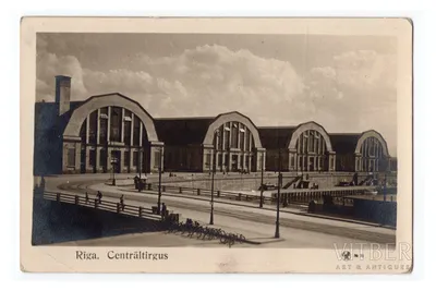 Фотография, Центральный Рынок, Рига, Латвия, 20-30е годы 20-го века,  13.6x8.6 см