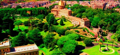 Сады Ватикана в государстве Ватикан вид с воздуха Италия Rome Стоковое Фото  - изображение насчитывающей трутень, половинно: 68530808