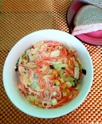 Салат \"Венеция\" с колбасой и корейской морковью - пошаговый рецепт с фото  на Повар.ру