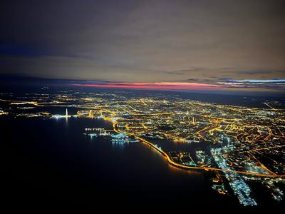 Ночной Санкт-Петербург с высоты птичьего полета, Аэросъемка. - YouTube