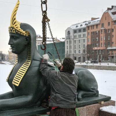 Сфинксы в Санкт-Петербурге стоковое изображение. изображение насчитывающей  река - 48129493