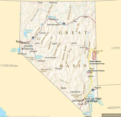 Карта штата Невада.