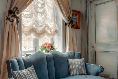 Французские шторы в интерьере: на кухне, в гостиной, спальне