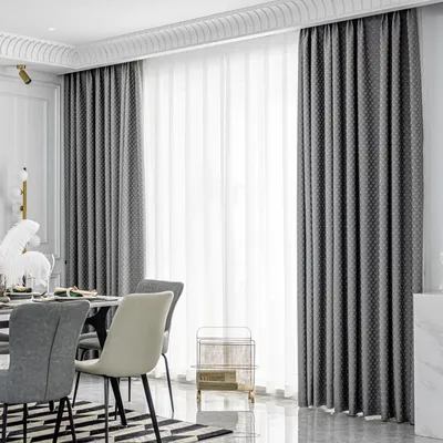 Темно-серые Жаккардовые Плотные светонепроницаемые звукоизоляционные шторы  для гостиной, спальни, балкона, французские окна на заказ | AliExpress