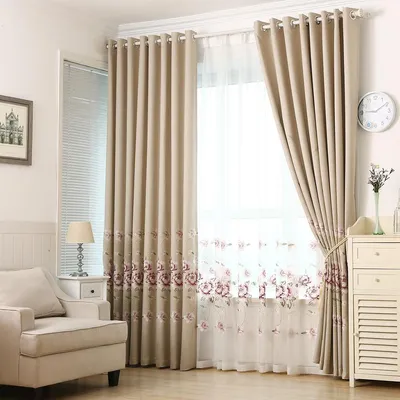 1 шт., шторы серии Nuan с цветочным принтом для гостиной, столовой,  спальни, французские окна, тюль с вышивкой