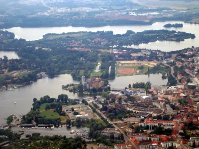 Aerial Of Schwerin Castle In Germany Digital Art by Gunter Grafenhain -  Pixels