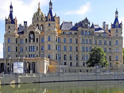 Aerial Germany-Schwerin Castle Schloss S... | Stock Video | Pond5