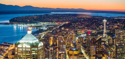 Сиэтл, Вашингтон, горизонт США Редакционное Изображение - изображение  насчитывающей миролюбивый, дел: 126541805