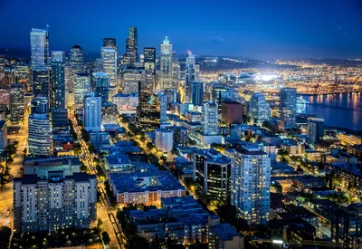 сиэтл вашингтон. сша 06 апреля 2021 : панорама сиэтла с небоскребами  Редакционное Фото - изображение насчитывающей метрополия, зодчества:  224343131
