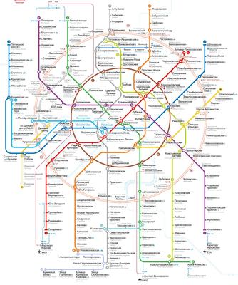 Схема линий Московского метро