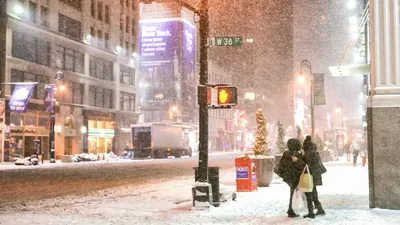 New York City under snow | Город, Фоновые рисунки, Места