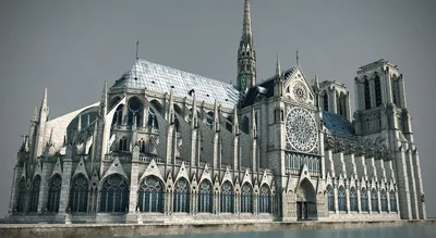 Собор парижской богоматери самый красивый собор парижа вид с реки сены  франция | Премиум Фото
