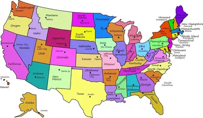 Political Map of the continental US States - Nations Online Project