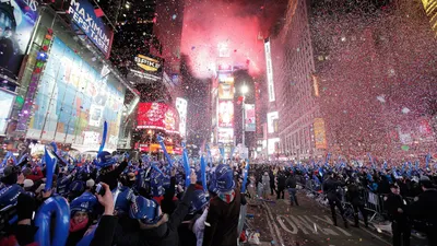 Как встретили Новый год на Таймс-сквер в Нью-Йорке
