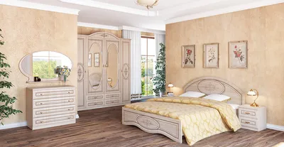 Набор мебели для спальни Афина 5.2 бежевый купить по низкой цене с  доставкой - Форест Деко Мебель