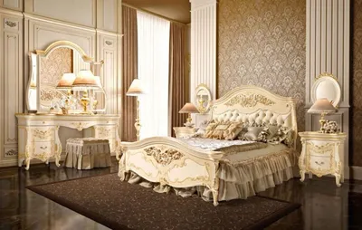Спальня Регина-слоновая кость Италии классика купить недорого по каталогам  спальню гостиную мебель фото мебели