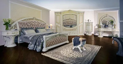 Кровать MK-2217-AW стоимостью 138000 р. | Купить спальни в Москве |  Интернет-магазин «Доступная Мебель»