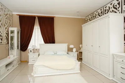 Модульная спальня Милана, Альба/Эмаль Черная, кровать 160х200 см | RIDA