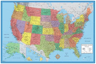 24x36 United States, USA, US Premier Wall Map Paper Folded - Walmart.com