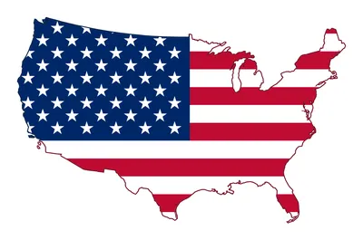 Large flag map of the USA | USA (United States of America) | North America  | Mapsland | Maps of the World