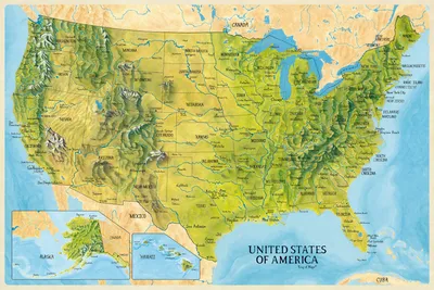 USA Picture Map — I AM HERE CARDS
