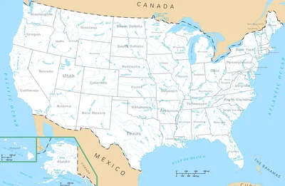 Карты США. Подробная карта США на русском. Карты Соединенных Штатов Америки  по штатам.