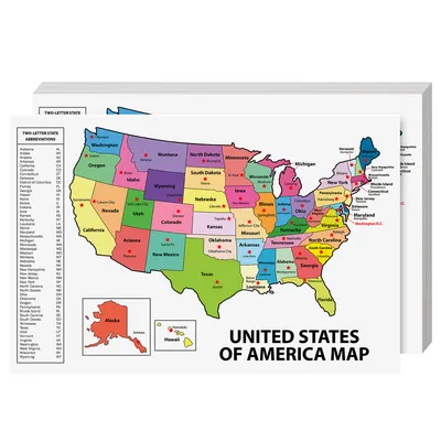 US Map with states names, bright color United States map, USA \" Poster for  Sale by mashmosh | Redbubble