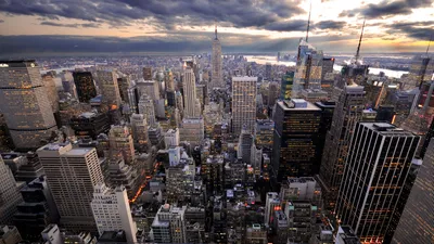 Обои Города Нью-Йорк (США), обои для рабочего стола, фотографии города, нью- йорк , сша, нью-йорк, небоскреб, дома, манхэттен, панорама, небо Обои для  рабочего стола, скачать обои картинки заставки на рабочий стол.