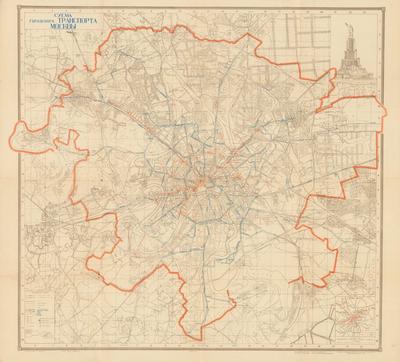 Транспортная карта Москвы, 1940 г. — Картографический архив || старые карты