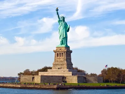 Скачать обои Нью-Йорк, США, Статуя Свободы, раздел город в разрешении  2400x1595