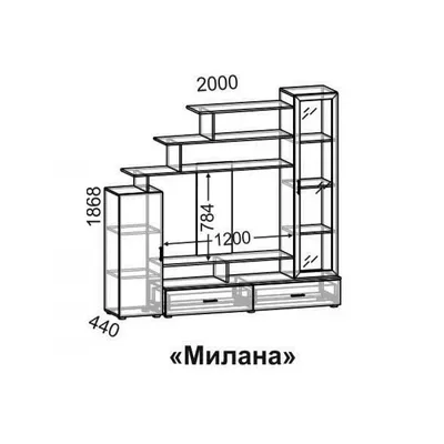 Гостиная «Милана» #1 купить в интернет-магазине Пинскдрев (Россия) - цены,  фото, размеры