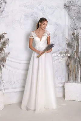 Свадебное платье Бальное (пышное) со шлейфом закрытое длинное кружевное  пышное с рукавами 2020 №10172