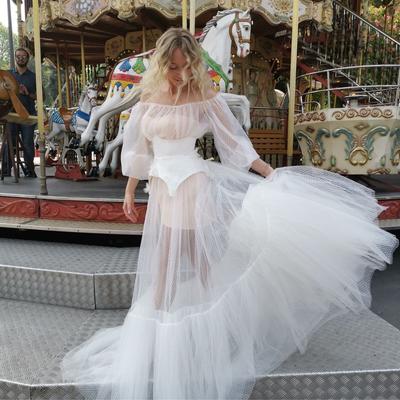Свадебные платья со шлейфом артикул 223979 цвет белый👗 напрокат 10 500 ₽ ⭐  купить 70 000 ₽ в Самаре