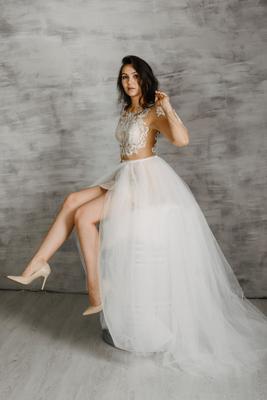 Свадебное платье с шлейфом артикул 227973 цвет белый👗 напрокат 8 000 ₽ ⭐  купить 24 000 ₽ в Казани